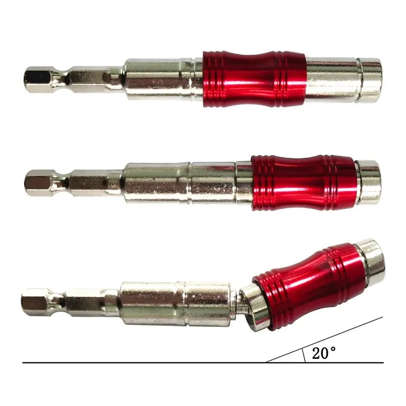 1 ud. Adaptador universal magnético de punta de taladro de tornillo con mango hexagonal curvo rojo para extensión direccional, accesorios para herramientas eléctricas