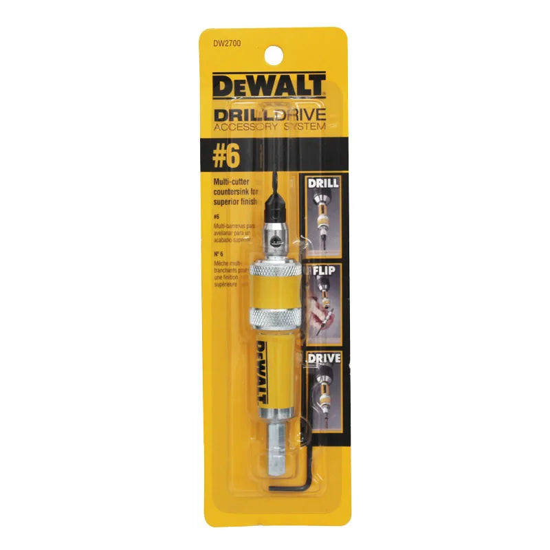 DEWALT Drill Flip Drive Complete Unit #6 #8 #10 DW2700 DW2701 DW2702 2 in 1 Countersink Wood Drill Bits