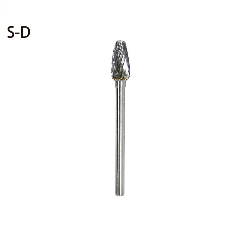 High-speed Steel Rotary Burr Carving Burr Bits Double Diamond Cut Dremel Tools for Wood Stone Carving Steel Metal Working