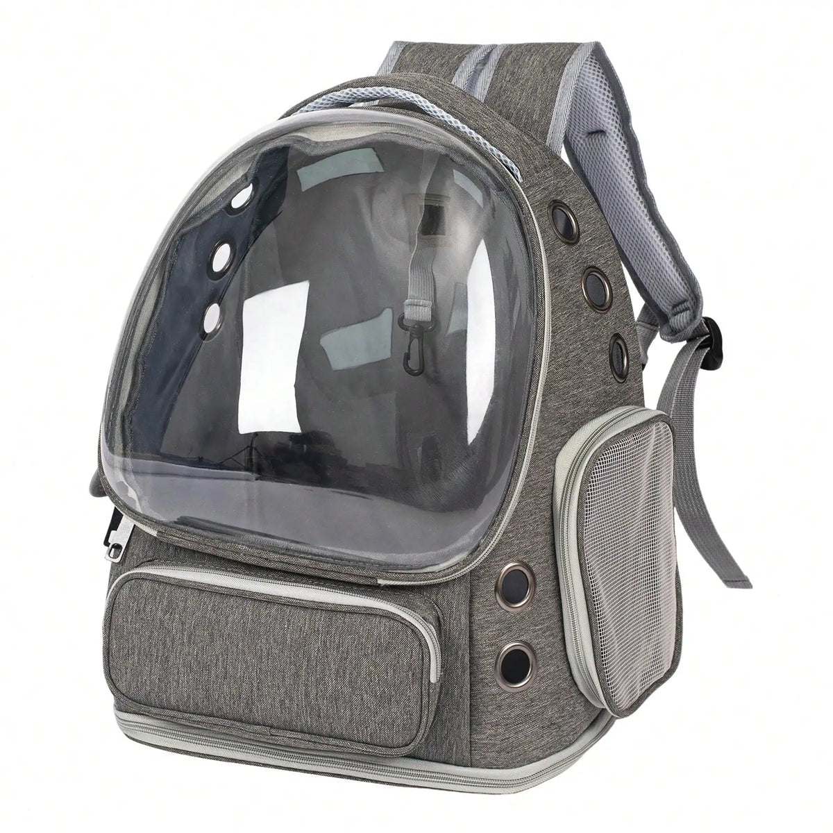 Mochila transparente de gran capacidad para mascotas - Diseño portátil de doble hombro, ideal para viajar y aventuras al aire libre con gatos y perros pequeños