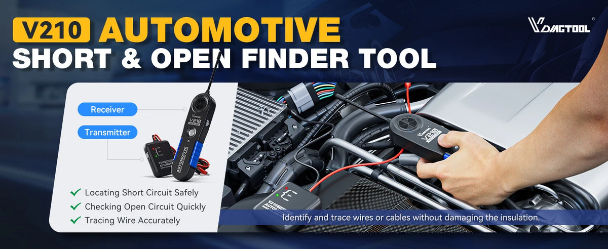 VDIAGTOOL V210 Automotive Circuit Breaker Finder Electrical Tester Wire Tracer Open & Short Circuit Finder DC 6-42V