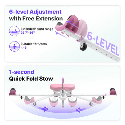 MERACH 180° Split Machine 6-Level Leg Stretcher, 300 LBS Capacity Stretching Equipment with Comfort Pad, Improves Flexibility for Dance, Gymnastics, Sports, and Home Training Gear