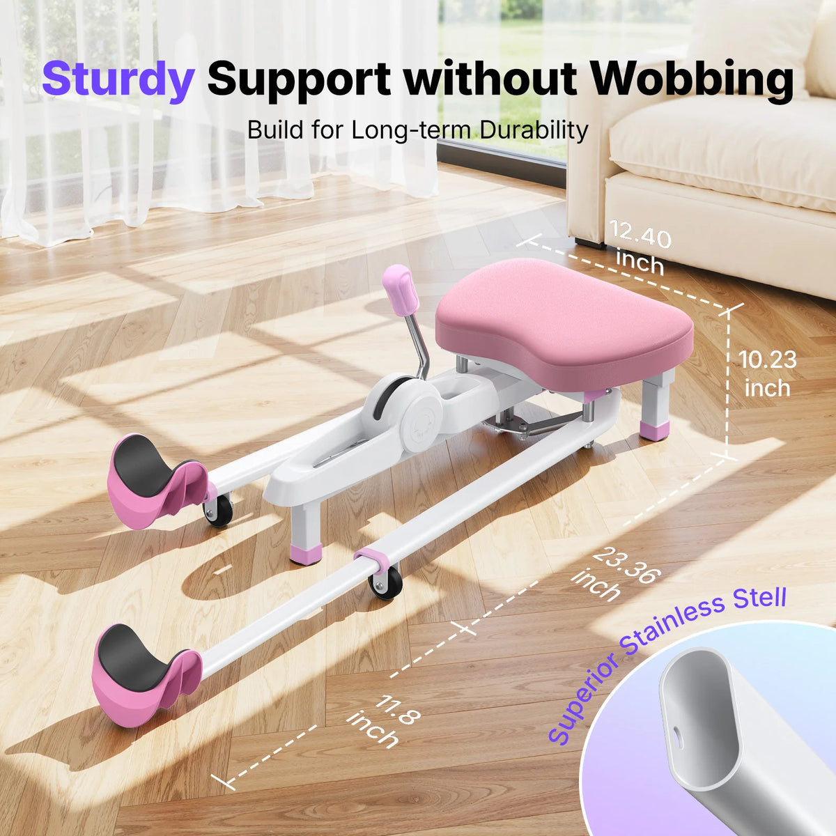 MERACH 180° Split Machine 6-Level Leg Stretcher, 300 LBS Capacity Stretching Equipment with Comfort Pad, Improves Flexibility for Dance, Gymnastics, Sports, and Home Training Gear