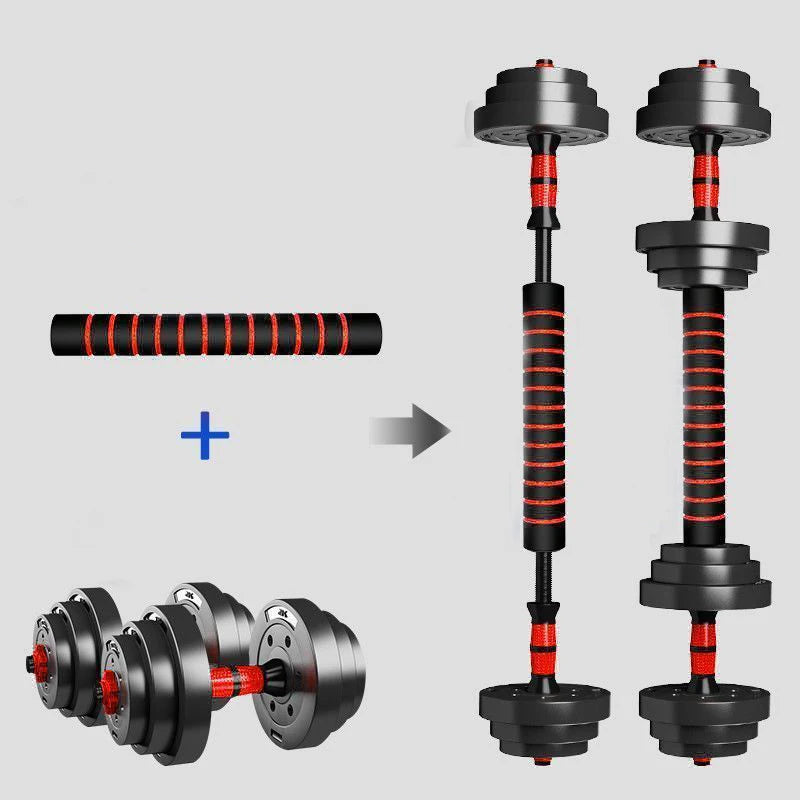 5-44lb Adjustable Dumbbell to Barbell Set, Anti-Slip Grip, Versatile Home Gym Fitness Strength Training Barbell Weight Plates