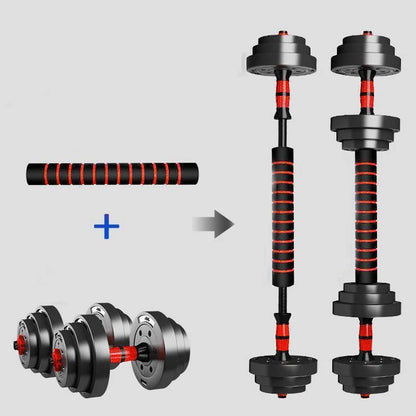 5-44lb Adjustable Dumbbell to Barbell Set, Anti-Slip Grip, Versatile Home Gym Fitness Strength Training Barbell Weight Plates