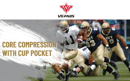 VEPAUS Men's Athletic Compression Shorts with Protective Cup Pocket, Printed Design and Performance Fit Baseball, Hockey, MMA