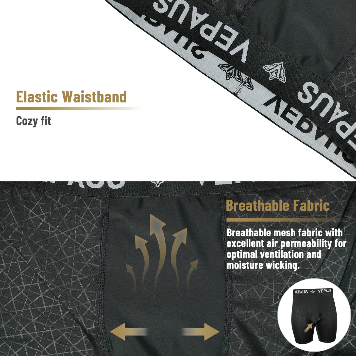 VEPAUS Men's Athletic Compression Shorts with Protective Cup Pocket, Printed Design and Performance Fit Baseball, Hockey, MMA