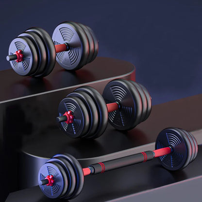 5-44lb Adjustable Dumbbell to Barbell Set, Anti-Slip Grip, Versatile Home Gym Fitness Strength Training Barbell Weight Plates