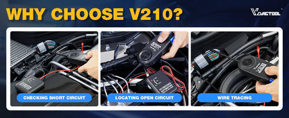 VDIAGTOOL V210 Automotive Circuit Breaker Finder Electrical Tester Wire Tracer Open & Short Circuit Finder DC 6-42V