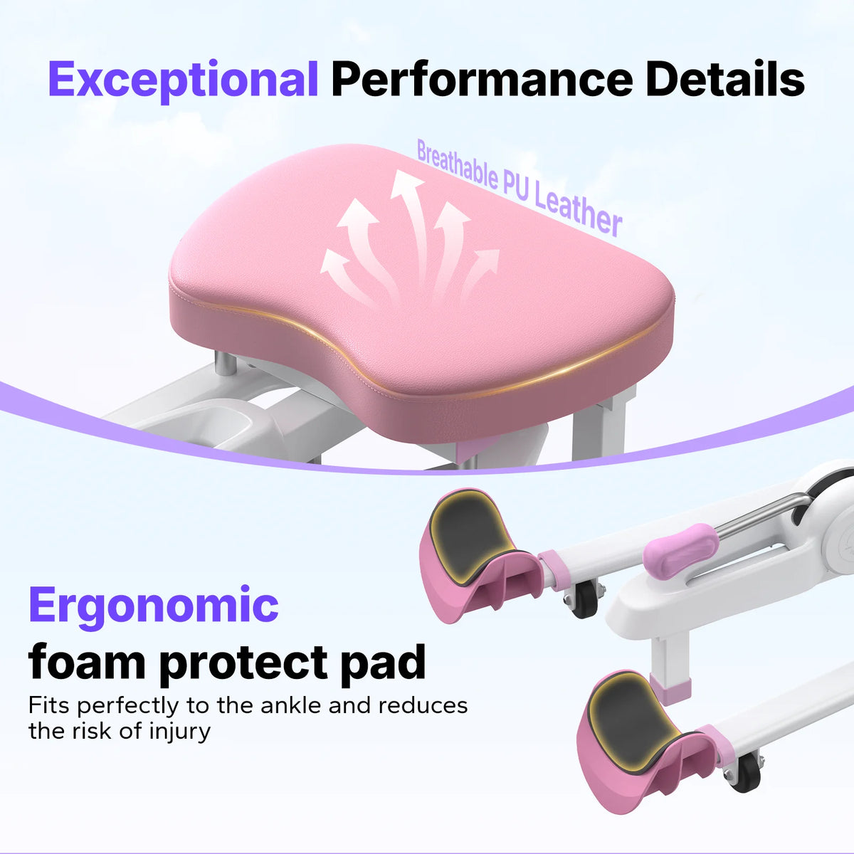 MERACH 180° Split Machine 6-Level Leg Stretcher, 300 LBS Capacity Stretching Equipment with Comfort Pad, Improves Flexibility for Dance, Gymnastics, Sports, and Home Training Gear