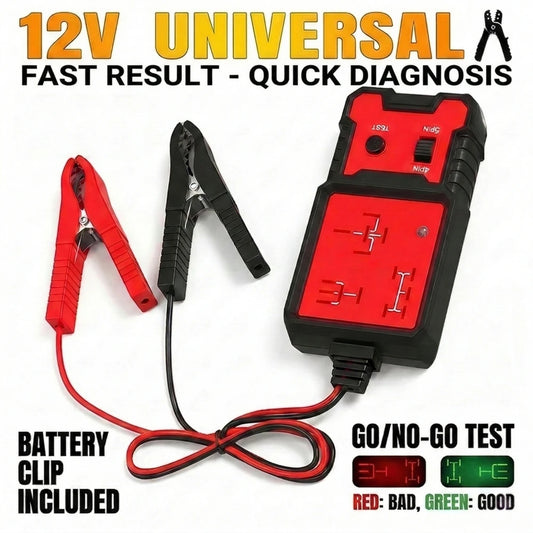 Auto Car Automotive Relay Tester For 12V Automotive 4 Pin and 5 Pin Relay Tester Automotive Universal With Battery Clamp, Handheld Relay Tester With Battery Clamp