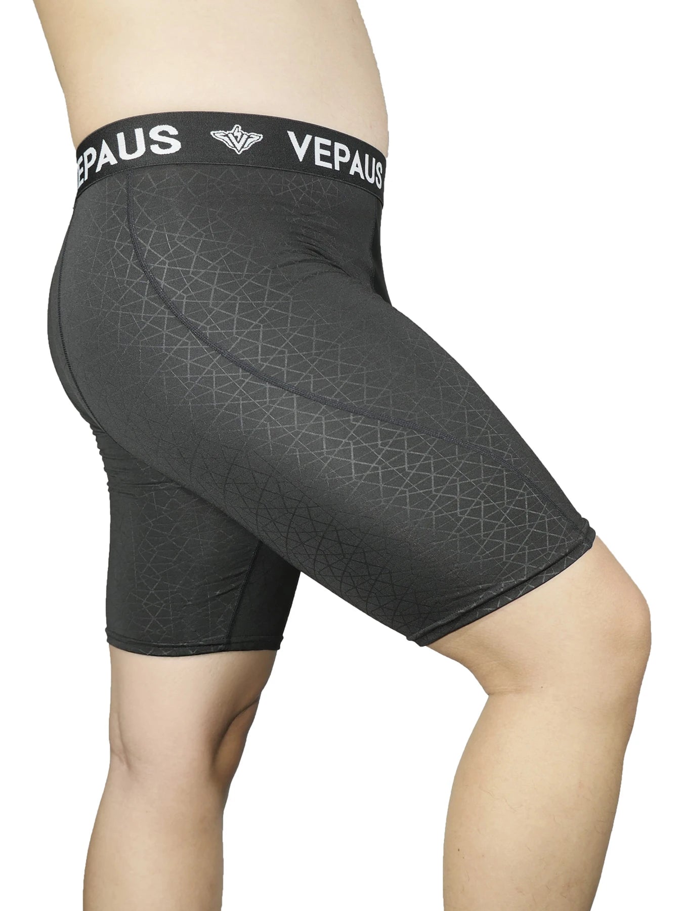 VEPAUS Men's Athletic Compression Shorts with Protective Cup Pocket, Printed Design and Performance Fit Baseball, Hockey, MMA