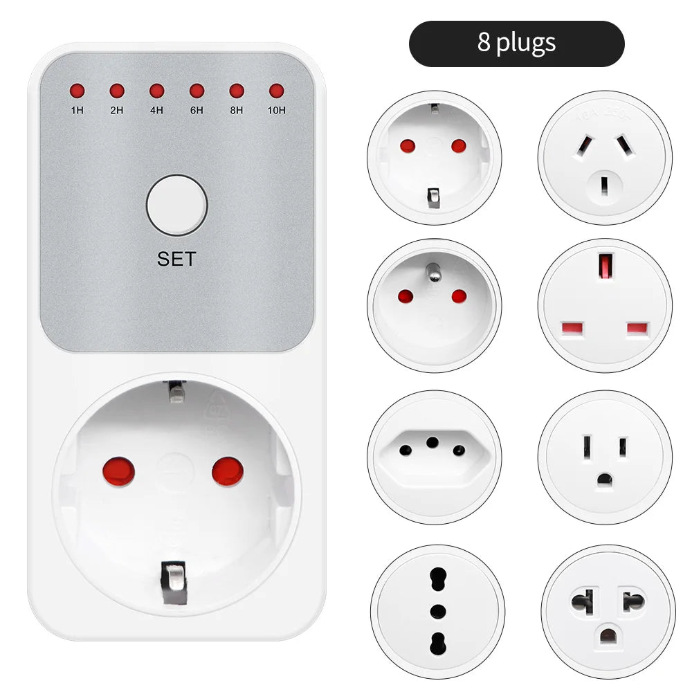 10Hr Countdown Timer Socket Plug Intelligent Time Setting Switch Control Socket Electricity Power Metering Socket