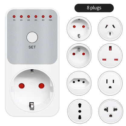 10Hr Countdown Timer Socket Plug Intelligent Time Setting Switch Control Socket Electricity Power Metering Socket