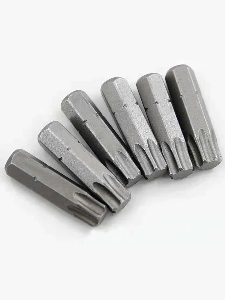 1 Inch T6 T7 T8 T9 T10 T15 Torx Screwdriver Bit Set S2 Steel 1/4 Inch 6.35mm Hex Shank Electric Screwdriver Bits For Power Tools