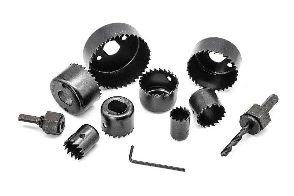 11/16pcs woodworking hole saw set drill bit carbon steel 19-127mm hole cutter set for plasterboard ceiling wood hole saw kit