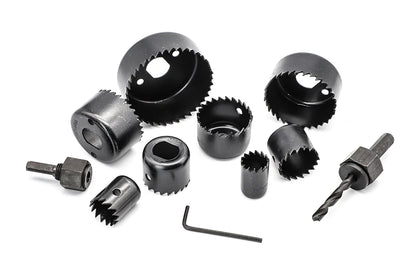 11/16pcs woodworking hole saw set drill bit carbon steel 19-127mm hole cutter set for plasterboard ceiling wood hole saw kit