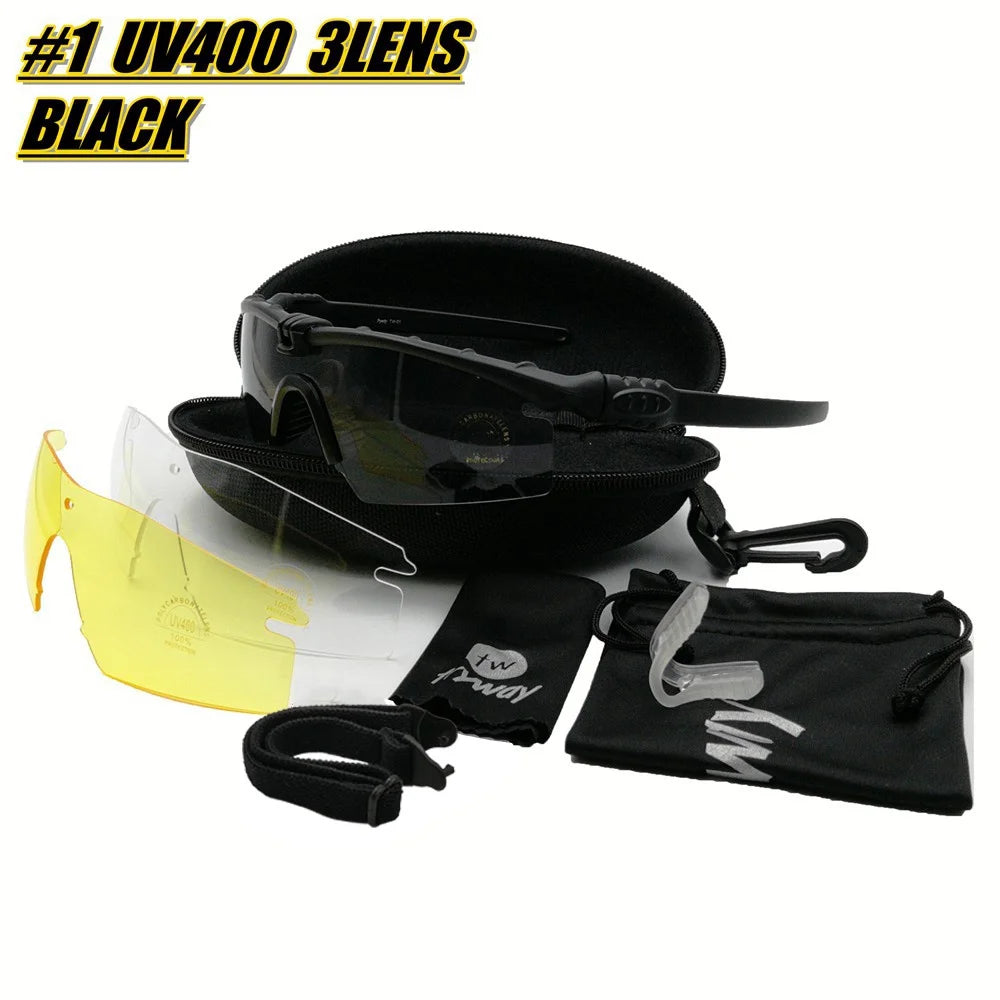 Tactical Professional Protective Military Polarized Glasses - Shooting, Sports, Hiking, Cycling, Paintball Safety Eyewear