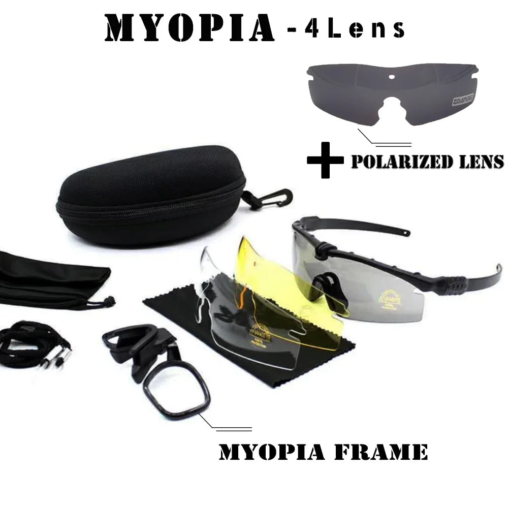 Tactical Professional Protective Military Polarized Glasses - Shooting, Sports, Hiking, Cycling, Paintball Safety Eyewear
