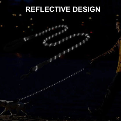 Pet Leashes Reflective Multi Color Round Rope Large Dog Collar Leash Training Running Rope Comfortable For Medium And Large Dogs