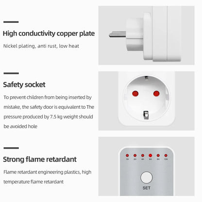10Hr Countdown Timer Socket Plug Intelligent Time Setting Switch Control Socket Electricity Power Metering Socket