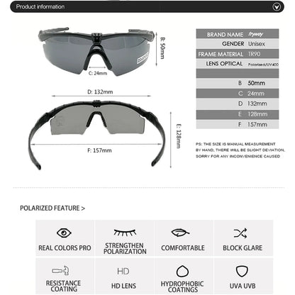 Tactical Professional Protective Military Polarized Glasses - Shooting, Sports, Hiking, Cycling, Paintball Safety Eyewear
