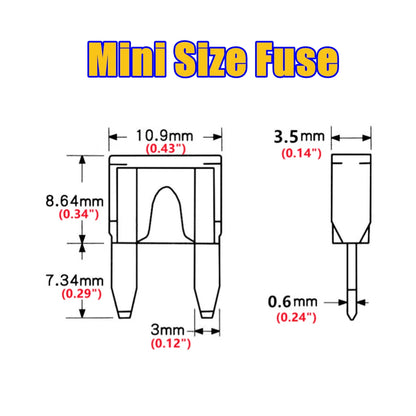 100 Pcs Car Fuses Small Mini Auto Blade Fuses 2A 3A 5A 7.5A 10A 15A 20A 25A 30A 35A AMP Assortment In Storage Box