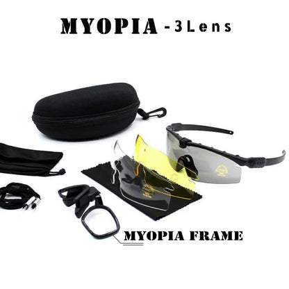 Tactical Professional Protective Military Polarized Glasses - Shooting, Sports, Hiking, Cycling, Paintball Safety Eyewear