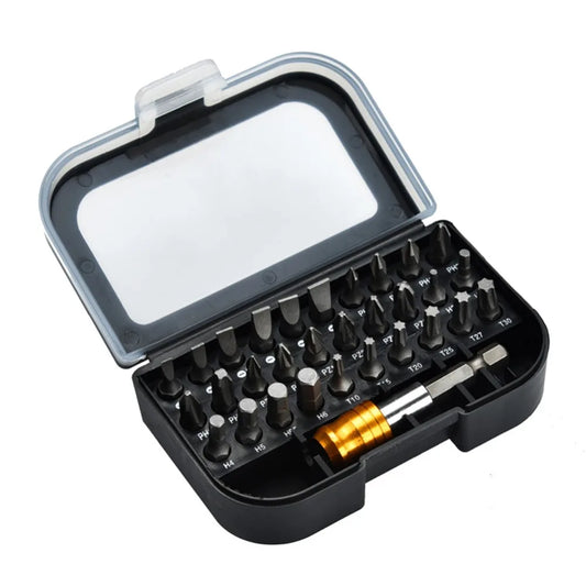 31 Pcs Screwdriver Bit Set (30 Most Commonly Used Screwdriver Bits + 1 Quick Release Hex Chuck Extension Adapter)