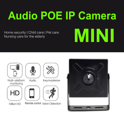 JIENUO 5MP Mini cámara IP Poe Audio Micro Cctv seguridad Video vigilancia IPCam interior Onvif HD red cámara doméstica ICSee Xmeye