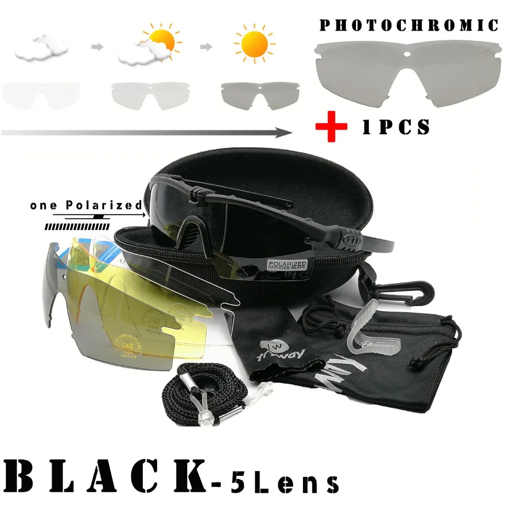 Tactical Professional Protective Military Polarized Glasses - Shooting, Sports, Hiking, Cycling, Paintball Safety Eyewear
