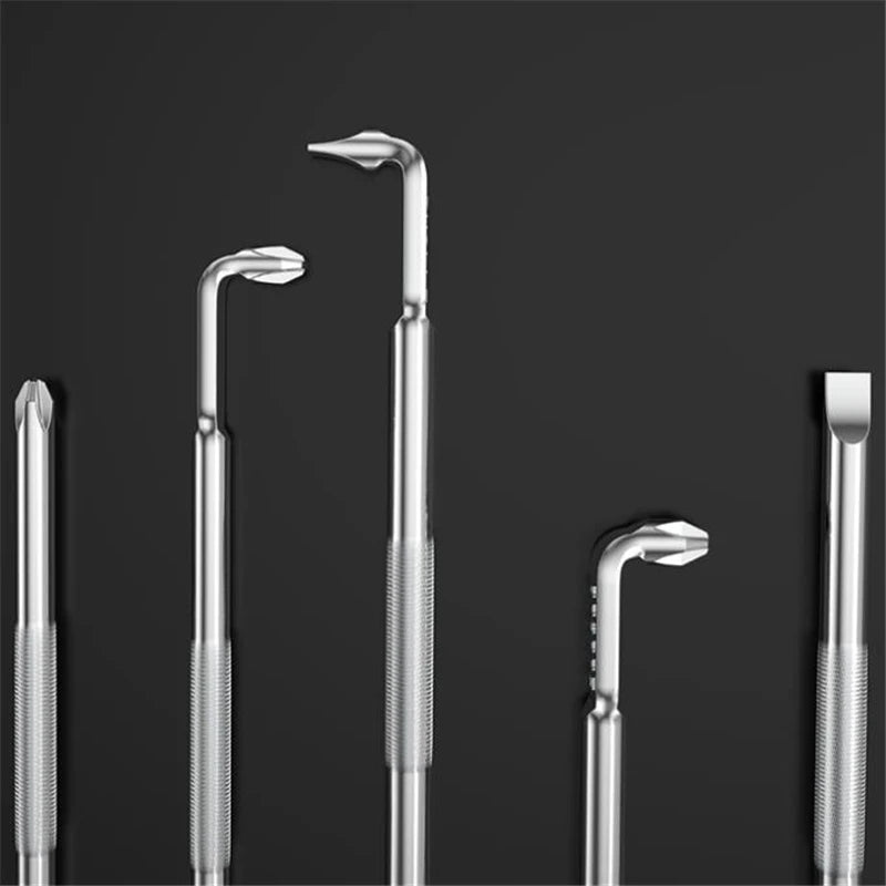 BROPPE Z-Type Screwdriver L-Shaped 90-Degree Right-Angle Elbow Bend Phillips/Slotted With Magnetic Short Screwdriver