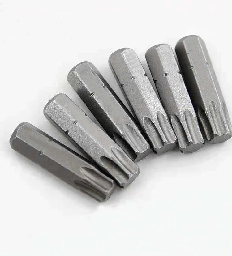 1 Inch T6 T7 T8 T9 T10 T15 Torx Screwdriver Bit Set S2 Steel 1/4 Inch 6.35mm Hex Shank Electric Screwdriver Bits For Power Tools