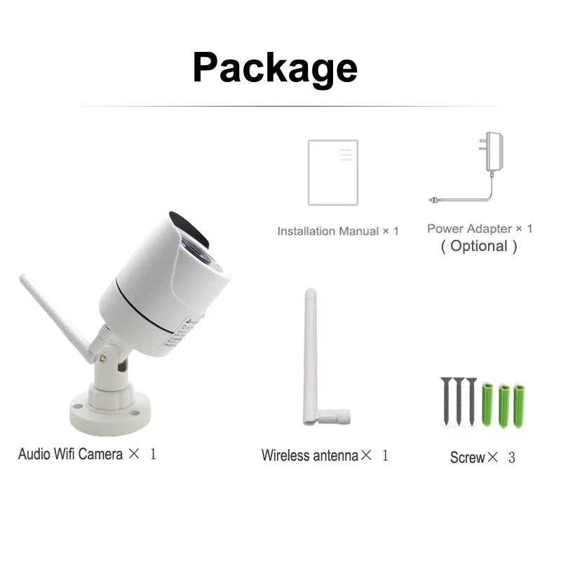 JIENUO-cámara IP inalámbrica de seguridad para exteriores, videocámara de 5MP, Audio HD, Cctv, impermeable, 1080P, visión nocturna, vigilancia Onvif, Wifi, cámara para el hogar, RTSP