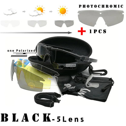 Tactical Professional Protective Military Polarized Glasses - Shooting, Sports, Hiking, Cycling, Paintball Safety Eyewear