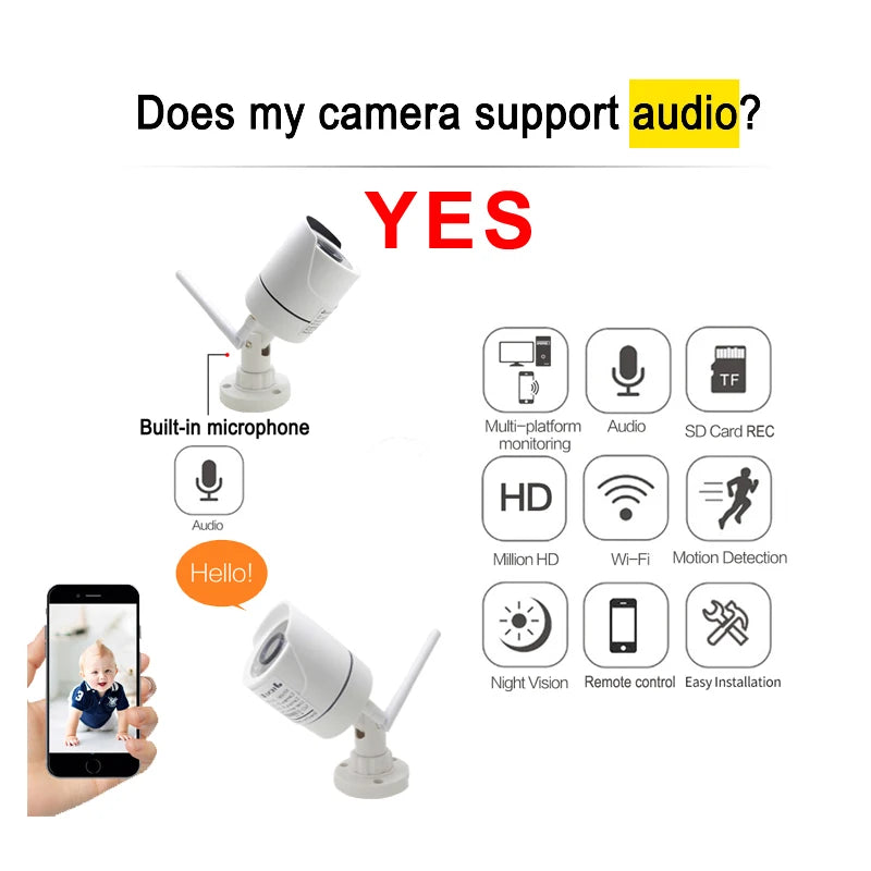 JIENUO-cámara IP inalámbrica de seguridad para exteriores, videocámara de 5MP, Audio HD, Cctv, impermeable, 1080P, visión nocturna, vigilancia Onvif, Wifi, cámara para el hogar, RTSP
