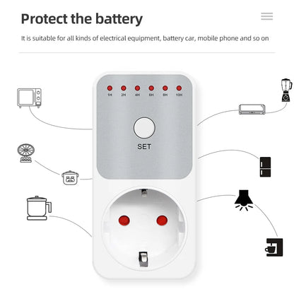 10Hr Countdown Timer Socket Plug Intelligent Time Setting Switch Control Socket Electricity Power Metering Socket