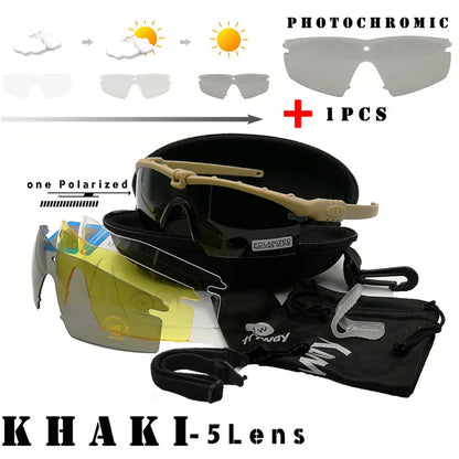 Tactical Professional Protective Military Polarized Glasses - Shooting, Sports, Hiking, Cycling, Paintball Safety Eyewear