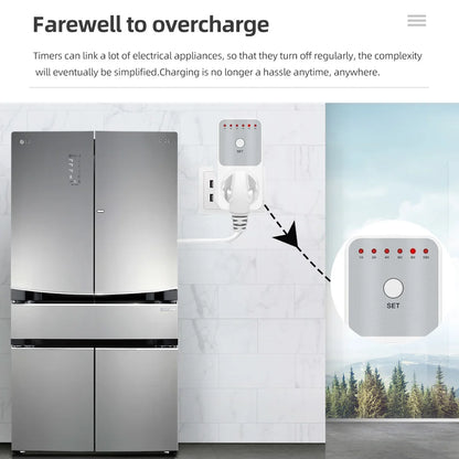 10Hr Countdown Timer Socket Plug Intelligent Time Setting Switch Control Socket Electricity Power Metering Socket