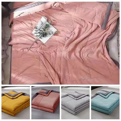 New Double Sided Cooling Blanket Skin-Friendly Breathable Conditioning Quilt Cold Effect Lightweight Cooler Quilt Spring Summer