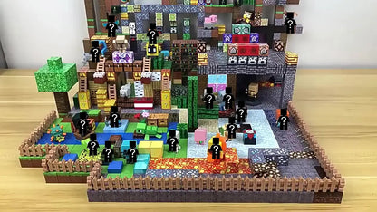 Mine World-bloques de construcción magnéticos para niños, ladrillos magnéticos con figuras, juego de construcción DIY, juguetes sensoriales STEM Montessori, regalos