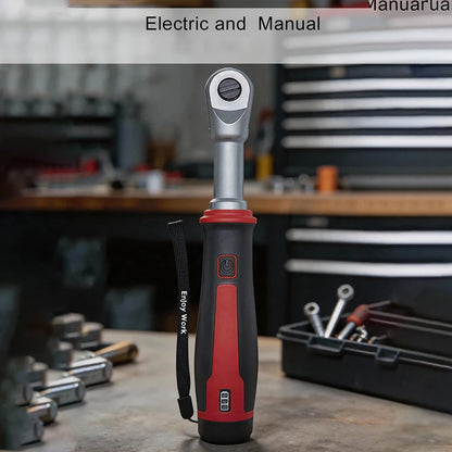 USB-C Rechargeable Electric Ratchet Wrench 3.6V 320 RPM 1/4' 3/8' Bidirectional with LED Battery Indicator for DIY Repair Auto
