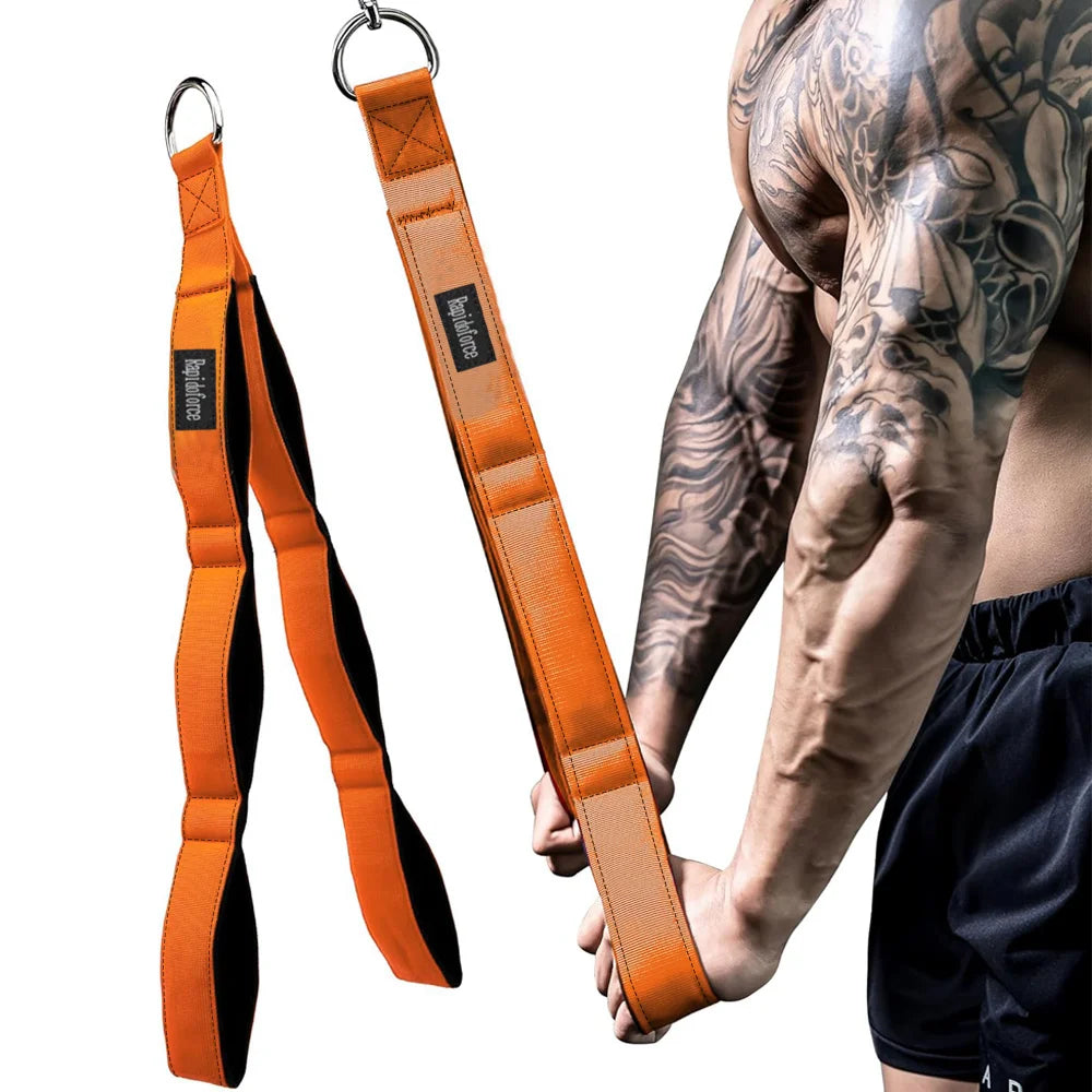 6-ring tricep rope with connection handle - heavy-duty training rope, adjustable length suitable for pushdowns and crunches.