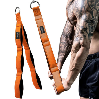 6-ring tricep rope with connection handle - heavy-duty training rope, adjustable length suitable for pushdowns and crunches.