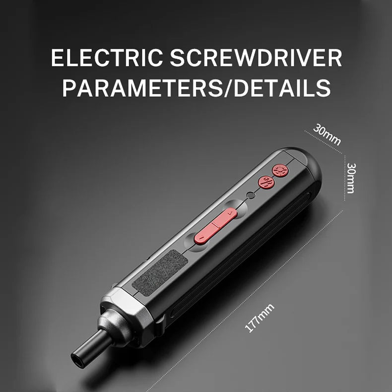Cordless Electric Screwdriver, Rechargeable Power Screwdriver Set, Automatic Home Repair Tool Kit with USB Cable and LED Lights