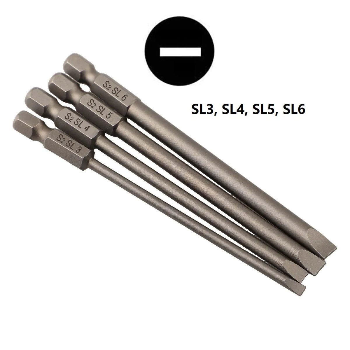 4Pc 1/4inch Hex Shank 100mm Long Screwdriver Bits Set For Torx / Hexagon / Cross / Slotted Hand Tool Alloy Steel