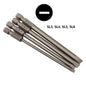 4Pc 1/4inch Hex Shank 100mm Long Screwdriver Bits Set For Torx / Hexagon / Cross / Slotted Hand Tool Alloy Steel