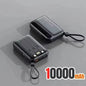 Lenovo Mini 50000mAh Fast Charging Battery Pack Power Bank with 4 Built-in Type C Cables for iPhone, Samsung, and Android Devices