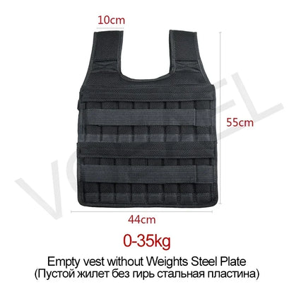 New training jacket, gym and fitness equipment, 15/35KG adjustable loading weight vest, training vest for running and boxing, sand clothing