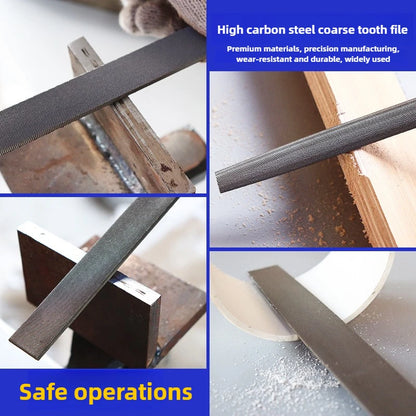 Juego de limas de ajuste de acero de alto carbono para trabajos pesados - Limas de dientes gruesos con mango ergonómico, herramientas para artesanía en metal y bricolaje pesado